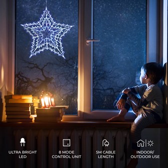 Blue & White LED Star Silhouette