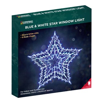 Blue & White LED Star Silhouette