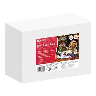LED Xmas Village With Revolving Ferris Wheel