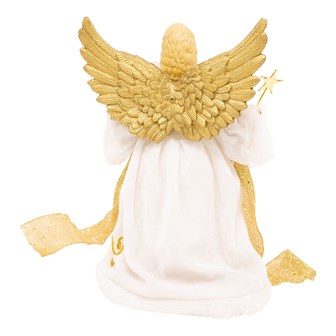 12" Gold & Cream Tree Top Angel