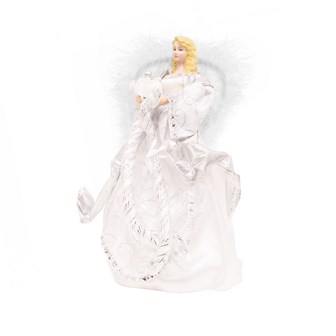 12" White & Silver Tree Top Angel