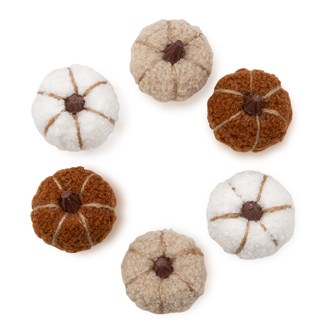 6 Assorted Teddy Pumpkin Décor