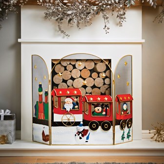 63cm Santa/Snowman Train Fire Guard