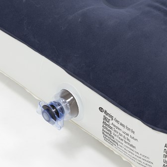 Single Flocked Airbed - Blue & White