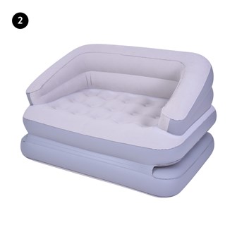 5-in-1 Multifunction Flocked Sofa - Grey