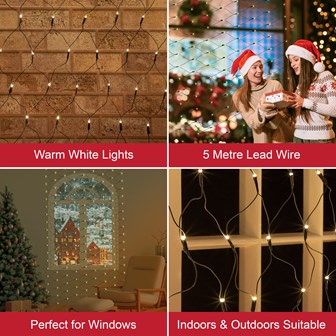 360 LED Net Chaser Lights - Warm White