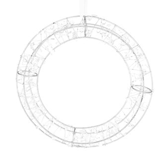 B/O 38CM 100LED Warm White Circle Wreath W/Gems