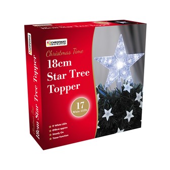 18cm White LED Star Tree Topper