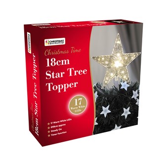 18cm Warm White LED Star Tree Topper