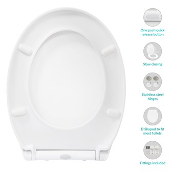 Quick Release & Soft Close Toilet Seat