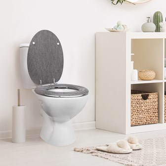 Grey Slate Effect Toilet Seat