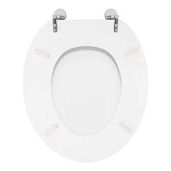 Tongue and Groove White Toilet Seat