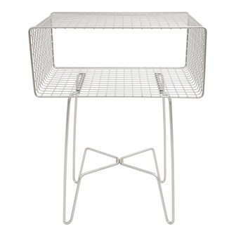 2 Tier Wire Side Table with hairpin legs, Satin