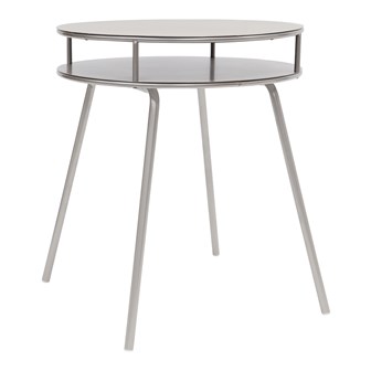 2 Tier Round Metal Side Table, Satin
