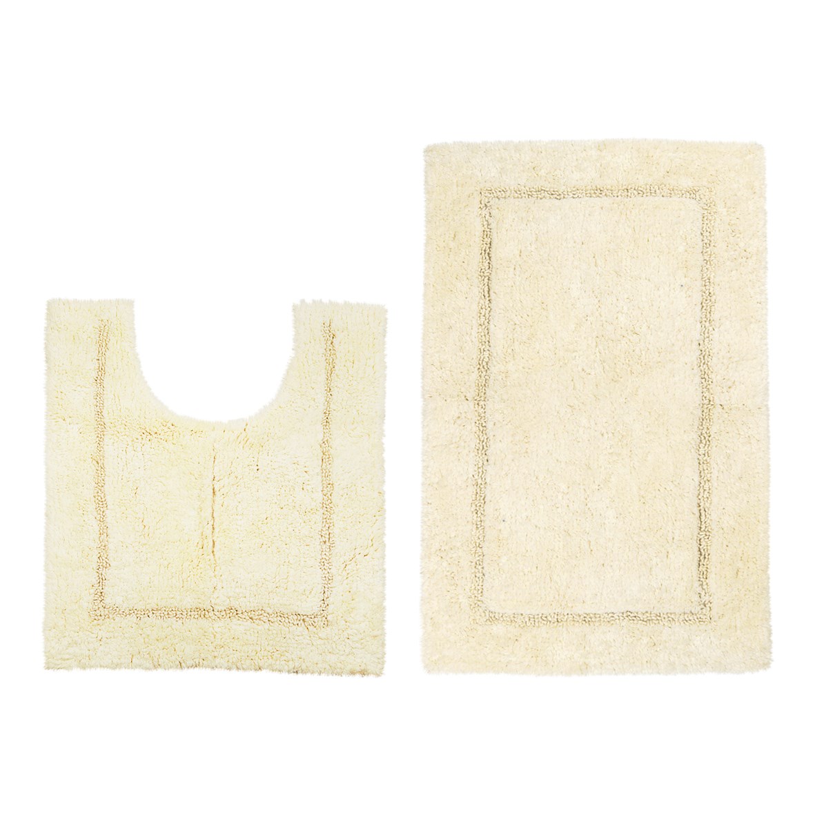2 Piece Bath Mat Set Cream