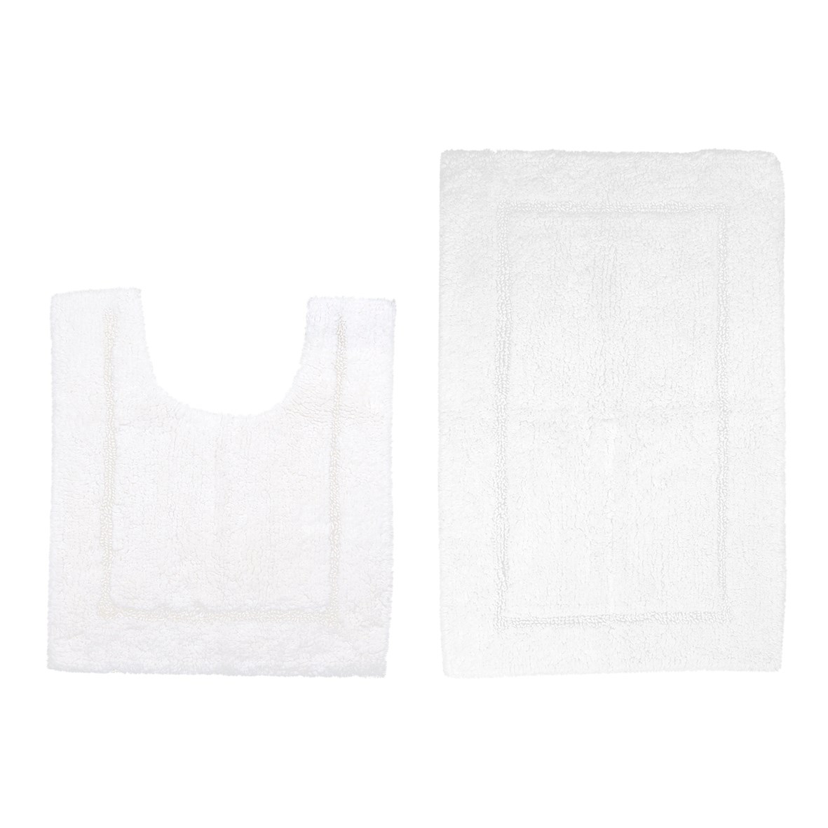 2 Piece Bath Mat Set White