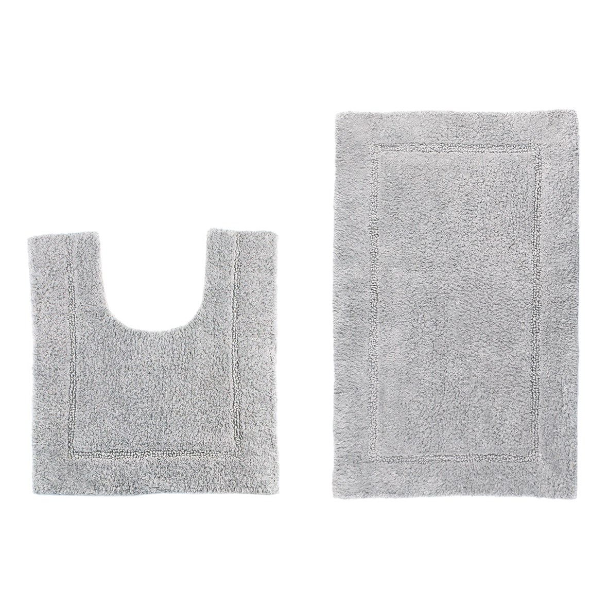 2 Piece Bath Mat Set Grey