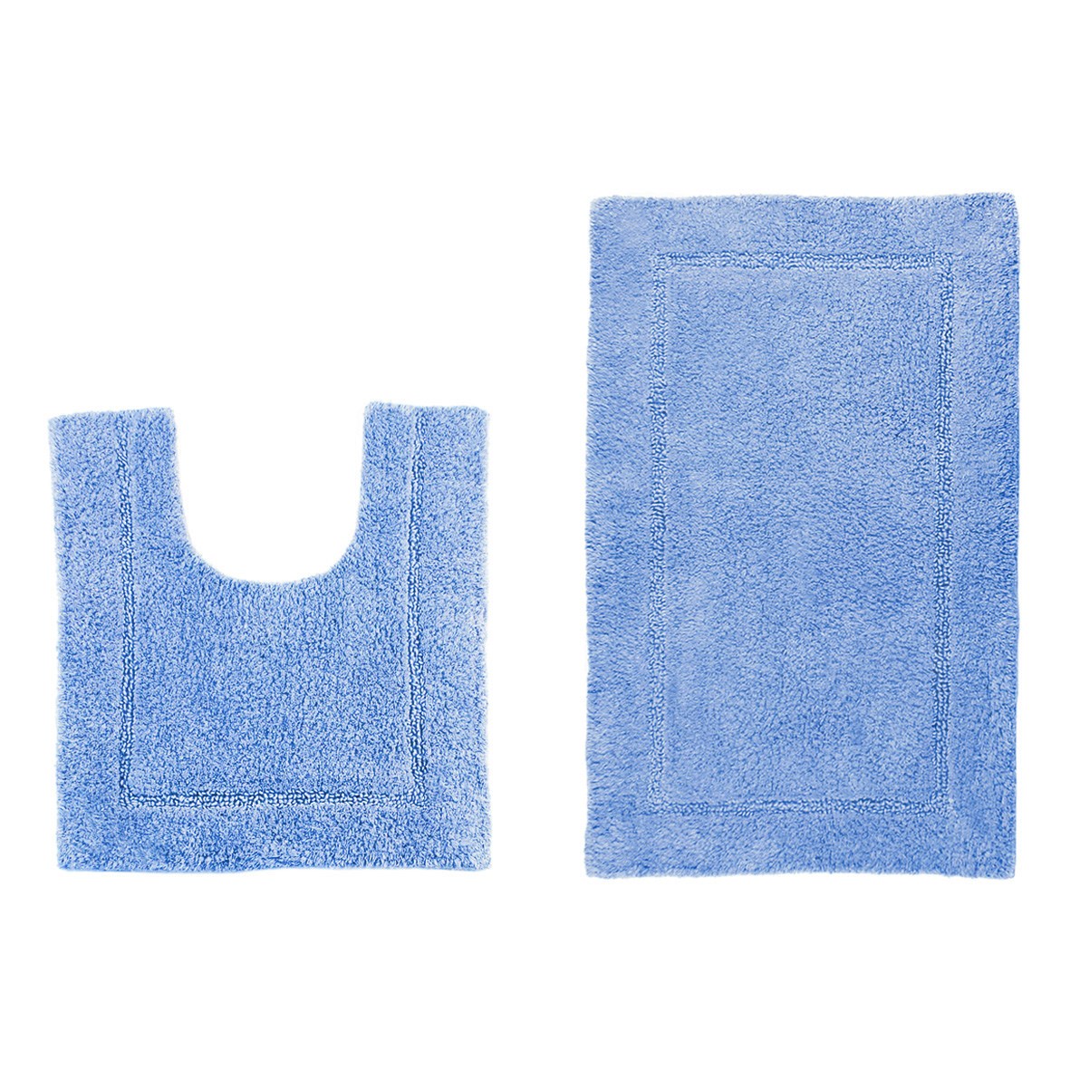 2 Piece Bath Mat Set Blue