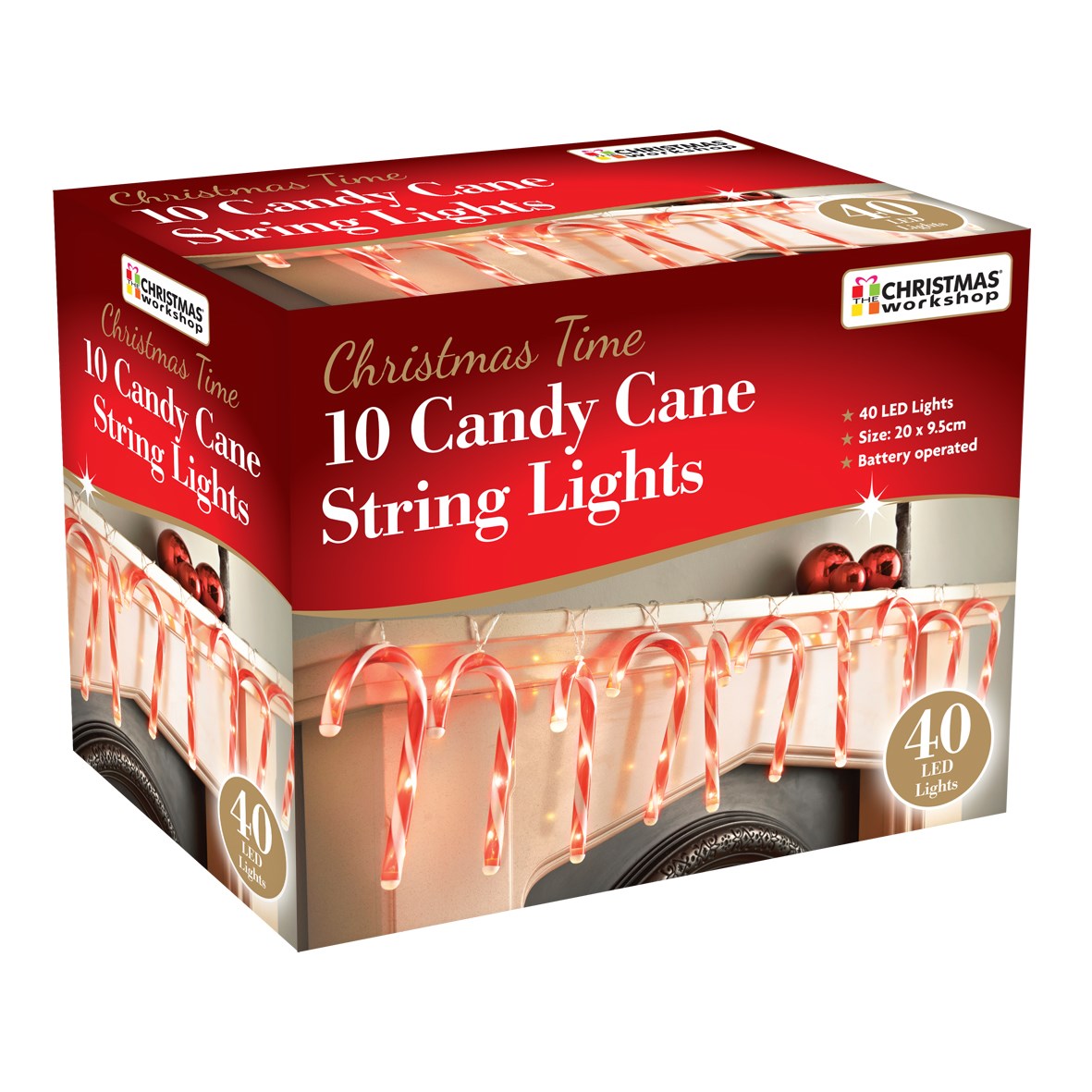 10PC Candy Cane LED Decoration String Lights