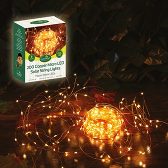 200 MicroCopper Solar LED String Light - WarmWhite 200 MicroCopper Solar LED String Light - WarmWhite