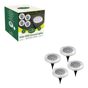 4PK S/S Solar Ground Light-Bright White 4PK S/S Solar Ground Light-Bright White