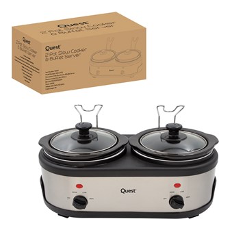 2-Pot Stainless Steel Slow Cooker Buffet Server