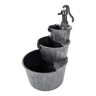 3 Tiers Barrel Fountain - Antique Silver 3 Tiers Barrel Fountain - Antique Silver