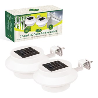 2pk LED Gutter & Fence Solar Light 2pk LED Gutter & Fence Solar Light