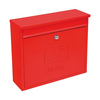 Elegance Wall Galvanised Steel Mail Box-Red Elegance Wall Galvanised Steel Mail Box-Red