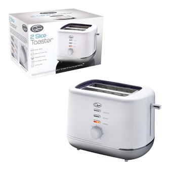 2 Slice Toaster White and Silver 2 Slice Toaster White and Silver