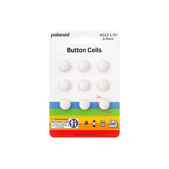 9pc 1.5v AG13Polaroid Alkaline Button Cell Battery 9pc 1.5v AG13Polaroid Alkaline Button Cell Battery