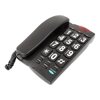 Jumbo Button Telephone & LED Light  - Black