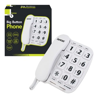 Jumbo Button Telephone - White