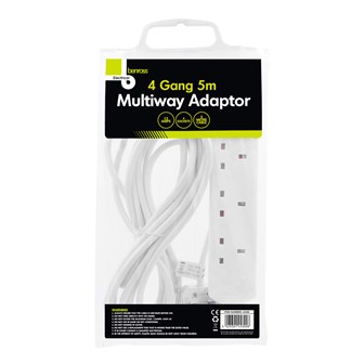 4 Way 5M Extension Lead - 13A