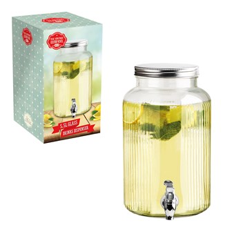 5.5L Glass Jar Dispenser W/ Tap & Screw on Lid 5.5L Glass Jar Dispenser W/ Tap & Screw on Lid