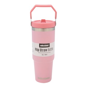 30oz Insulated Travel Mug with Flip Straw - Pink 30oz Insulated Travel Mug with Flip Straw - Pink