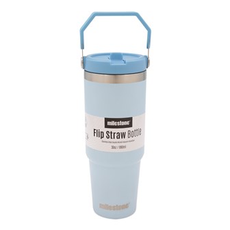 30oz Insulated Travel Mug with Flip Straw - Blue 30oz Insulated Travel Mug with Flip Straw - Blue