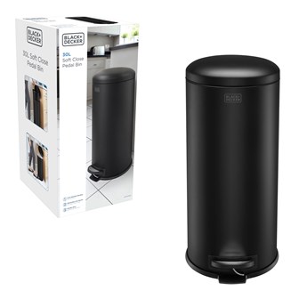 B+D 30L Dome Lid Pedal Bin - Matt Black B+D 30L Dome Lid Pedal Bin - Matt Black