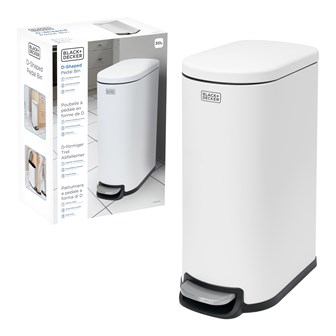 B+D 30L Curved Slim Line Pedal Bin - White B+D 30L Curved Slim Line Pedal Bin - White