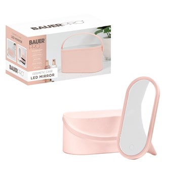 Bauer Cosmetic Case with LED Mirror - Pink Bauer Cosmetic Case with LED Mirror - Pink