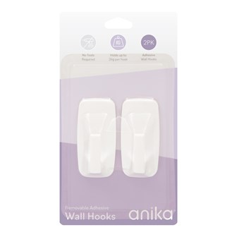 Removable Adhesive Rectangle Hooks - Medium - 2pcs Removable Adhesive Rectangle Hooks - Medium - 2pcs