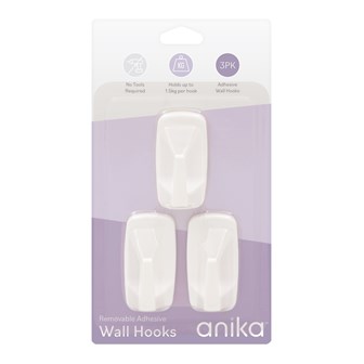 Removable Adhesive Rectangle Hooks - Small - 3pcs Removable Adhesive Rectangle Hooks - Small - 3pcs