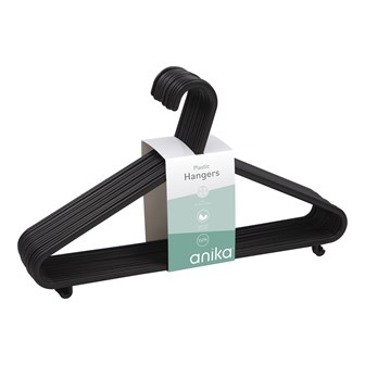 Black plastic hangers, Set of 15 Black plastic hangers, Set of 15
