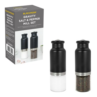 Blackmoor Gravity Salt and Pepper Mill Set Black Blackmoor Gravity Salt and Pepper Mill Set Black