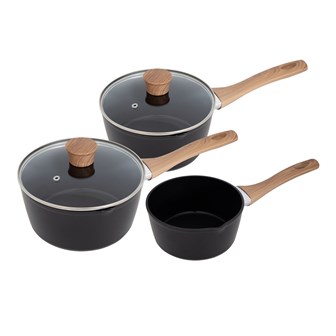 Blackmoor 5pc Wood Handle Saucepan Set Blackmoor 5pc Wood Handle Saucepan Set