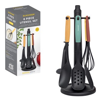 Blackmoor 6 piece Utensil Set with Stand - Multi