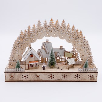 LED Wooden Christmas House Scene LED Wooden Christmas House Scene