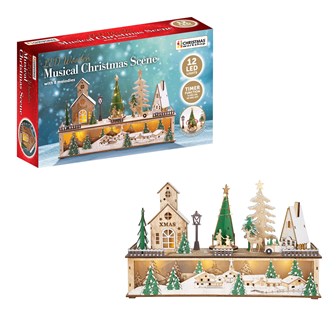 LED Wooden Christmas Village Scene LED Wooden Christmas Village Scene