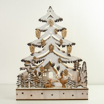 LED Wooden Christmas Tree Forest Scene LED Wooden Christmas Tree Forest Scene