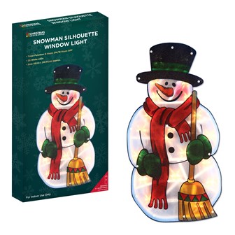 B/O Snowman Metallic Silhouette  Window Light B/O Snowman Metallic Silhouette  Window Light